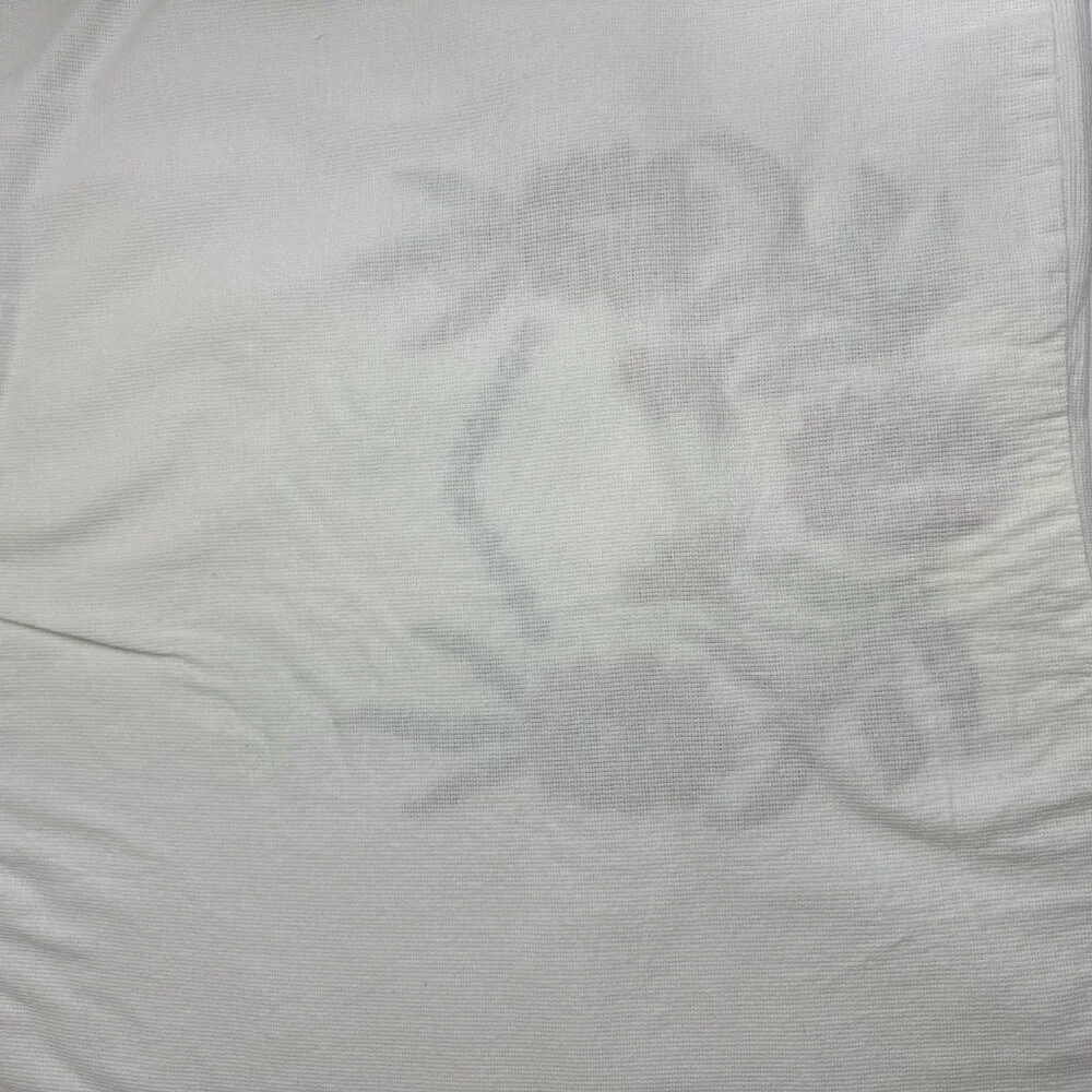 Vintage Pillowcase Hand Embroidered Flowers Cottage Farmhouse Standard Handmade